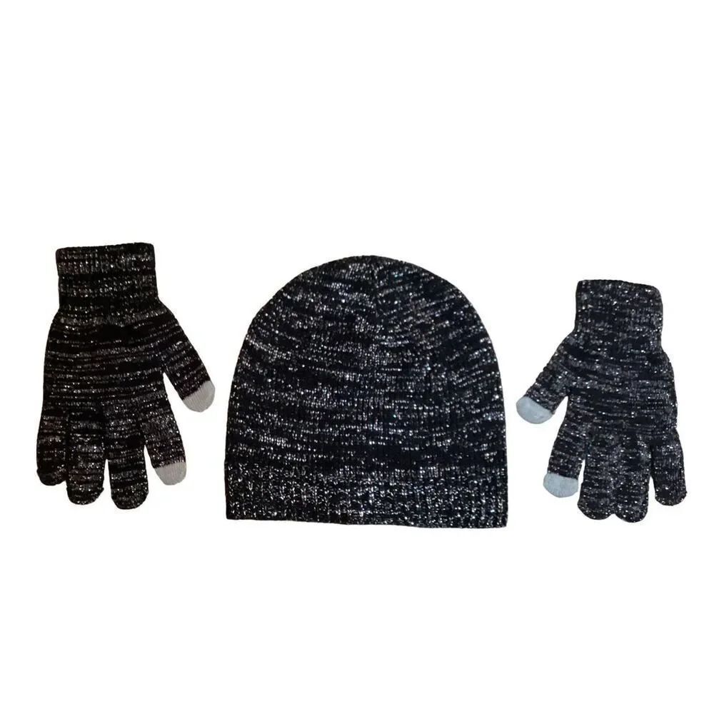 Sag Harbor Hat And Phone Compatible Gloves Set Beanie